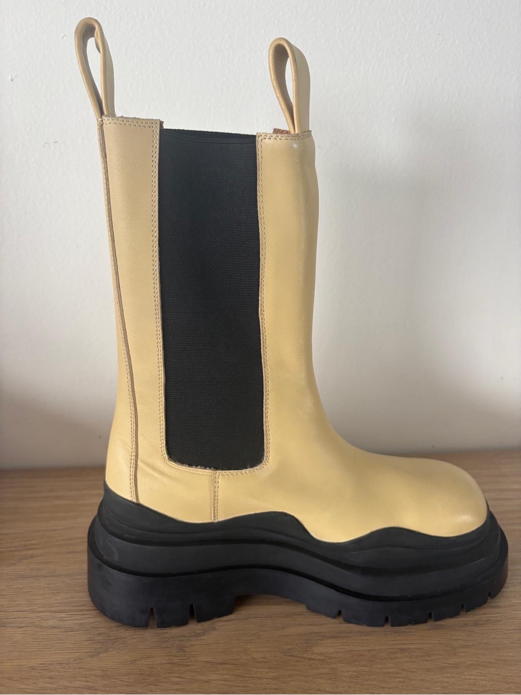 Alias Mae Yellow Leather Chelsea Lug Boots